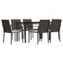 Juego comedor jardín 7 piezas y cojines ratán sintético y acero de , Conjuntos de jardín - Ref: Foro24-3186958, Precio: 409,7...