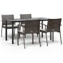 Juego comedor jardín 5 piezas y cojines ratán sintético y acero de , Conjuntos de jardín - Ref: Foro24-3186993, Precio: 404,0...