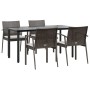 Juego comedor jardín 5 piezas y cojines ratán sintético y acero de , Conjuntos de jardín - Ref: Foro24-3186993, Precio: 404,0...