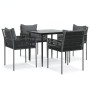 Juego comedor jardín 5 piezas y cojines ratán sintético y acero de , Conjuntos de jardín - Ref: Foro24-3187052, Precio: 439,6...
