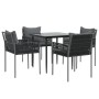 Juego comedor jardín 5 piezas y cojines ratán sintético y acero de , Conjuntos de jardín - Ref: Foro24-3187052, Precio: 439,6...