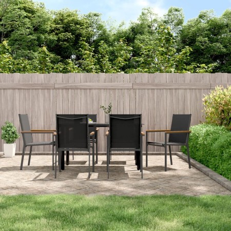 Juego de comedor para jardín 7 piezas acero y textilene negro de , Conjuntos de jardín - Ref: Foro24-3187044, Precio: 393,06 ...
