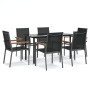 Juego de comedor para jardín 7 piezas acero y textilene negro de , Conjuntos de jardín - Ref: Foro24-3187044, Precio: 393,06 ...