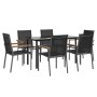 Juego de comedor para jardín 7 piezas acero y textilene negro de , Conjuntos de jardín - Ref: Foro24-3187044, Precio: 393,06 ...