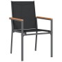 Juego de comedor para jardín 7 piezas acero y textilene negro de , Conjuntos de jardín - Ref: Foro24-3187044, Precio: 393,06 ...
