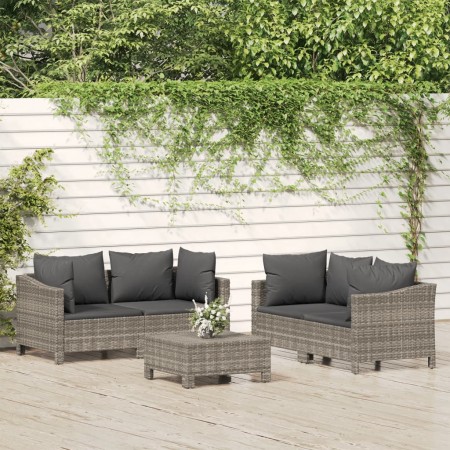Set de muebles de jardín 5 pzas y cojines ratán sintético gris de , Conjuntos de jardín - Ref: Foro24-3187264, Precio: 482,69...