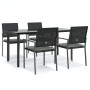 Juego comedor jardín 5 piezas y cojines ratán sintético y acero de , Conjuntos de jardín - Ref: Foro24-3187025, Precio: 318,1...