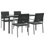 Juego comedor jardín 5 piezas y cojines ratán sintético y acero de , Conjuntos de jardín - Ref: Foro24-3187025, Precio: 318,1...