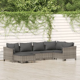 Set de muebles de jardín 6 pzas y cojines ratán sintético gris de , Conjuntos de jardín - Ref: Foro24-3187291, Precio: 502,94...