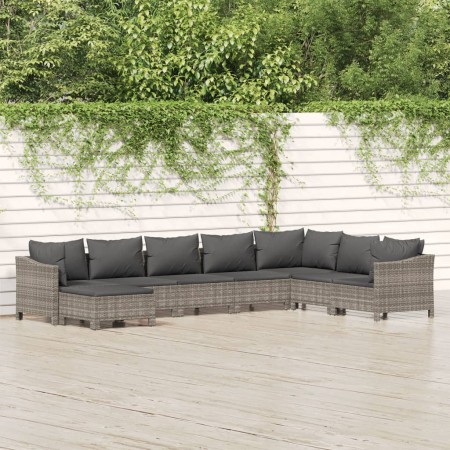Set de muebles de jardín 8 pzas y cojines ratán sintético gris de , Conjuntos de jardín - Ref: Foro24-3187298, Precio: 642,07...