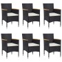 Set de comedor de jardín de 7 piezas negro ratán sintético de vidaXL, Conjuntos de jardín - Ref: Foro24-3070755, Precio: 581,...