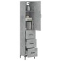 Aparador de madera contrachapada gris hormigón 34,5x34x180 cm de , Aparadores - Ref: Foro24-3198853, Precio: 111,20 €, Descue...
