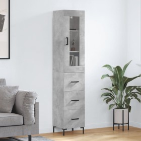 Aparador de madera contrachapada gris hormigón 34,5x34x180 cm de , Aparadores - Ref: Foro24-3199237, Precio: 116,98 €, Descue...