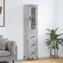 Aparador de madera contrachapada gris hormigón 34,5x34x180 cm de , Aparadores - Ref: Foro24-3199237, Precio: 116,98 €, Descue...
