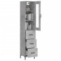 Aparador de madera contrachapada gris hormigón 34,5x34x180 cm de , Aparadores - Ref: Foro24-3199237, Precio: 116,98 €, Descue...