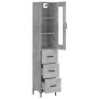 Aparador de madera contrachapada gris hormigón 34,5x34x180 cm de , Aparadores - Ref: Foro24-3199237, Precio: 116,98 €, Descue...