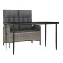 Juego de comedor jardín 2 pzas con cojines ratán sintético gris de , Conjuntos de jardín - Ref: Foro24-3203501, Precio: 278,4...