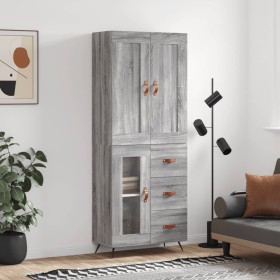 Aparador alto madera contrachapada gris sonoma 69,5x34x180 cm de , Aparadores - Ref: Foro24-3199919, Precio: 161,04 €, Descue...
