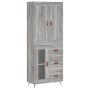 Aparador alto madera contrachapada gris sonoma 69,5x34x180 cm de , Aparadores - Ref: Foro24-3199919, Precio: 161,04 €, Descue...