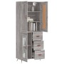Aparador alto madera contrachapada gris sonoma 69,5x34x180 cm de , Aparadores - Ref: Foro24-3199919, Precio: 161,04 €, Descue...