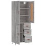 Aparador alto madera contrachapada gris sonoma 69,5x34x180 cm de , Aparadores - Ref: Foro24-3199919, Precio: 161,04 €, Descue...