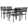 Juego de comedor para jardín 5 piezas acero y textilene negro de , Conjuntos de jardín - Ref: Foro24-3200720, Precio: 315,88 ...