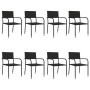 Juego de comedor de jardín 9 pzas ratán sintético y acero negro de , Conjuntos de jardín - Ref: Foro24-3203279, Precio: 399,8...