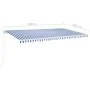 Toldo manual retráctil con LED azul y blanco 600x350 cm de vidaXL, Toldos - Ref: Foro24-3069041, Precio: 746,63 €, Descuento: %