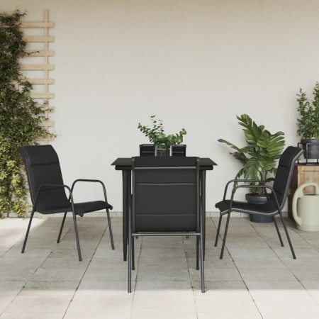 Juego de comedor para jardín 5 piezas acero y textilene negro de , Conjuntos de jardín - Ref: Foro24-3200703, Precio: 275,08 ...