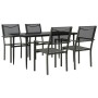Juego de comedor para jardín 5 piezas acero y textilene negro de , Conjuntos de jardín - Ref: Foro24-3200722, Precio: 337,76 ...
