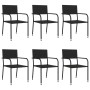 Juego de comedor de jardín 7 pzas ratán sintético y acero negro de , Conjuntos de jardín - Ref: Foro24-3203285, Precio: 309,5...
