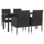Juego de comedor de jardín 5 pzas ratán sintético y acero negro de , Conjuntos de jardín - Ref: Foro24-3203316, Precio: 282,2...