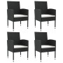 Juego de comedor de jardín 5 pzas ratán sintético y acero negro de , Conjuntos de jardín - Ref: Foro24-3203316, Precio: 282,2...
