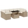 Set de sofás de jardín y cojines 8 piezas ratán sintético beige en Conjuntos de jardín | Comprar online en Foru.es