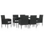 Juego de comedor de jardín 7 pzas ratán sintético y acero negro de , Conjuntos de jardín - Ref: Foro24-3203309, Precio: 404,2...