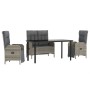 Juego de comedor de jardín 4 piezas con cojines ratán PE gris de , Conjuntos de jardín - Ref: Foro24-3203508, Precio: 579,48 ...