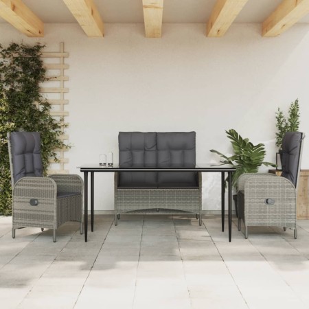 Juego de comedor de jardín 4 piezas con cojines ratán PE gris de , Conjuntos de jardín - Ref: Foro24-3203503, Precio: 536,96 ...