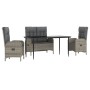 Juego de comedor de jardín 4 piezas con cojines ratán PE gris de , Conjuntos de jardín - Ref: Foro24-3203503, Precio: 536,96 ...