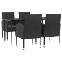 Juego de comedor de jardín 5 pzas ratán sintético y acero negro de , Conjuntos de jardín - Ref: Foro24-3203340, Precio: 398,9...