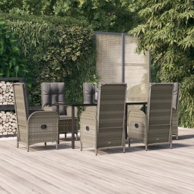 Set comedor jardín 7 pzas y cojines ratán sintético negro gris de , Conjuntos de jardín - Ref: Foro24-3185202, Precio: 1,00 €...