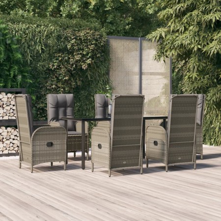 Set comedor jardín 7 pzas y cojines ratán sintético negro gris de , Conjuntos de jardín - Ref: Foro24-3185202, Precio: 1,00 €...