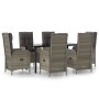 Set comedor jardín 7 pzas y cojines ratán sintético negro gris de , Conjuntos de jardín - Ref: Foro24-3185202, Precio: 1,00 €...