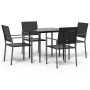 Juego de comedor para jardín 5 piezas ratán sintético y acero de , Conjuntos de jardín - Ref: Foro24-3187004, Precio: 260,62 ...