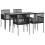 Set comedor jardín 5 pzas y cojines acero ratán sintético negro de , Conjuntos de jardín - Ref: Foro24-3187067, Precio: 399,3...
