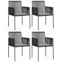 Set comedor jardín 5 pzas y cojines acero ratán sintético negro de , Conjuntos de jardín - Ref: Foro24-3187067, Precio: 399,3...