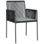 Set comedor jardín 5 pzas y cojines acero ratán sintético negro de , Conjuntos de jardín - Ref: Foro24-3187067, Precio: 399,3...