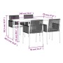 Set comedor jardín 5 pzas y cojines acero ratán sintético negro de , Conjuntos de jardín - Ref: Foro24-3187067, Precio: 399,3...