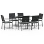 Juego comedor jardín 7 piezas y cojines ratán sintético y acero de , Conjuntos de jardín - Ref: Foro24-3187006, Precio: 396,0...
