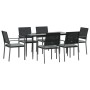 Juego comedor jardín 7 piezas y cojines ratán sintético y acero de , Conjuntos de jardín - Ref: Foro24-3187006, Precio: 396,0...