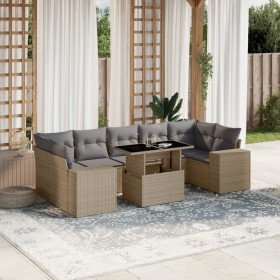 Set de sofás de jardín y cojines 8 piezas ratán sintético beige en Conjuntos de jardín | Comprar online en Foru.es
